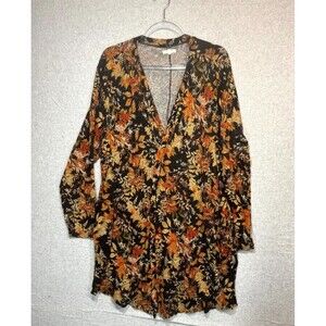Maurices Floral Dress Lined V-Neck Long Sleeve Casual Women's Size 2X Multicolor